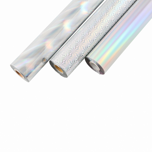 high shinny seamless rainbow hot stamping foil silver holographic for boxes printing