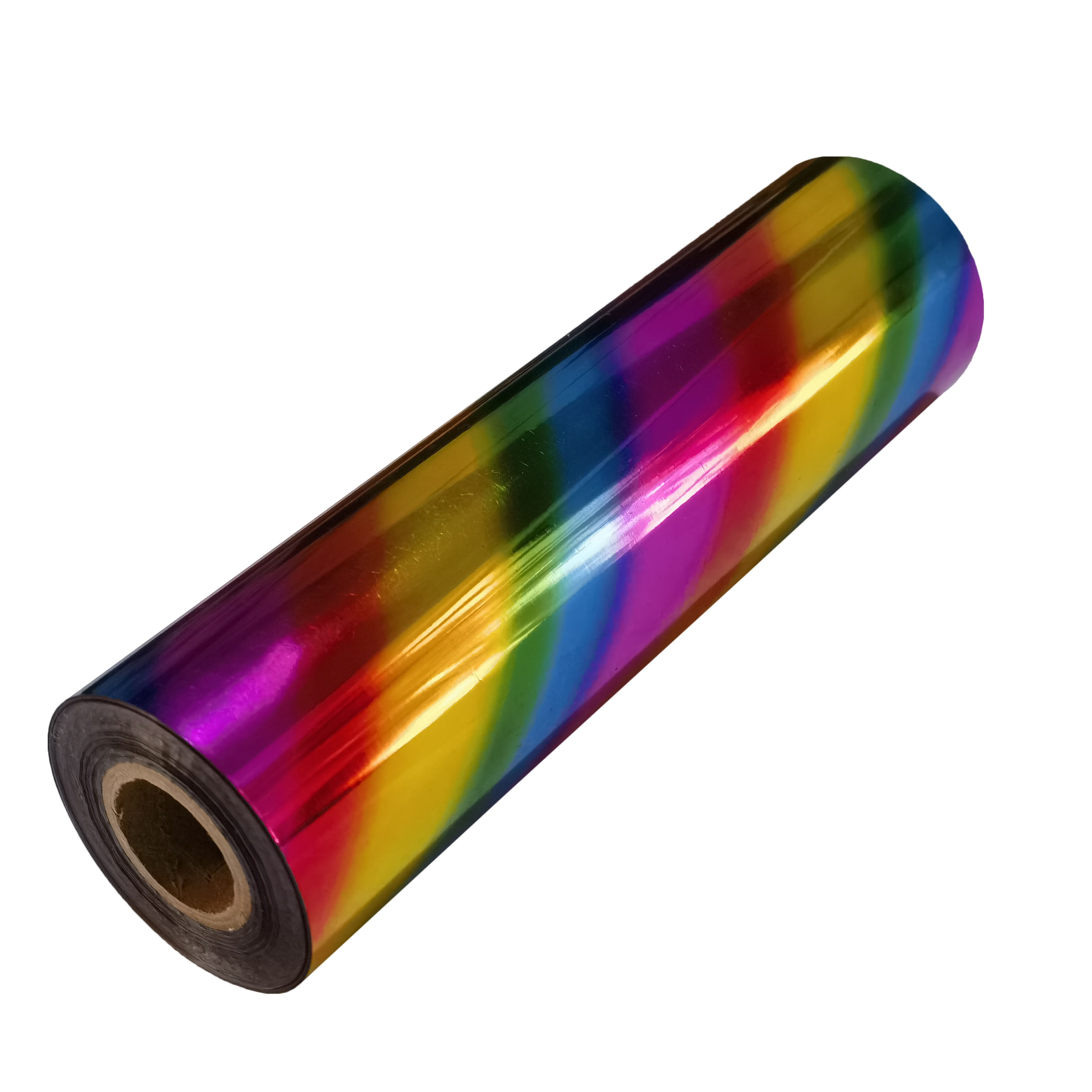 Stretch foil decoration on knit fabric